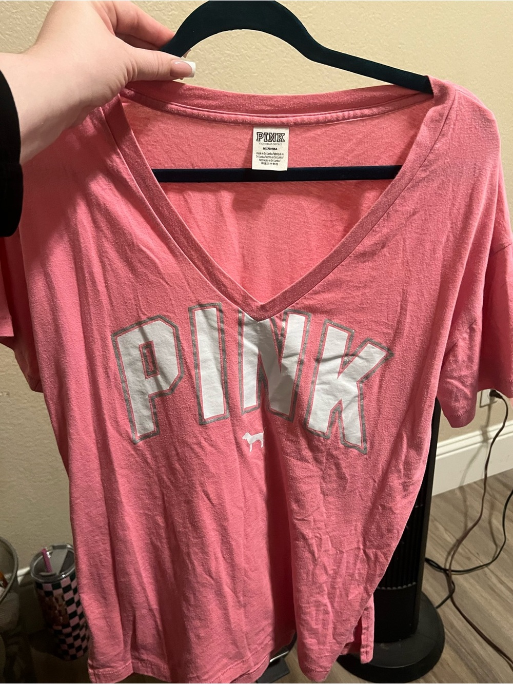 PINK Victoria's Secret Bright Pink Logo Tee